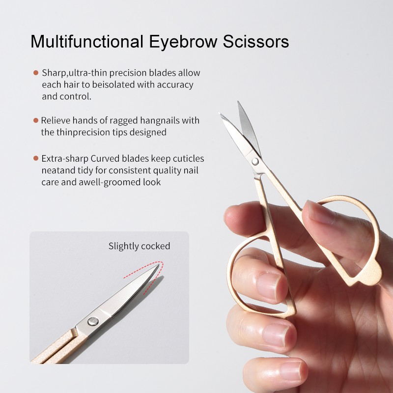 Cartoon Cute Multi-Functional Golden Makeup Scissors with Pointed Tips JJF14 Small Eyebrow Shaping Razor Beauty Eyebrow Tweezers Cartoon Cute Multi-Functional Golden Makeup Scissors with Pointed Tips JJF14 Small Eyebrow Shaping Razor Beauty Eyebrow Tweezers