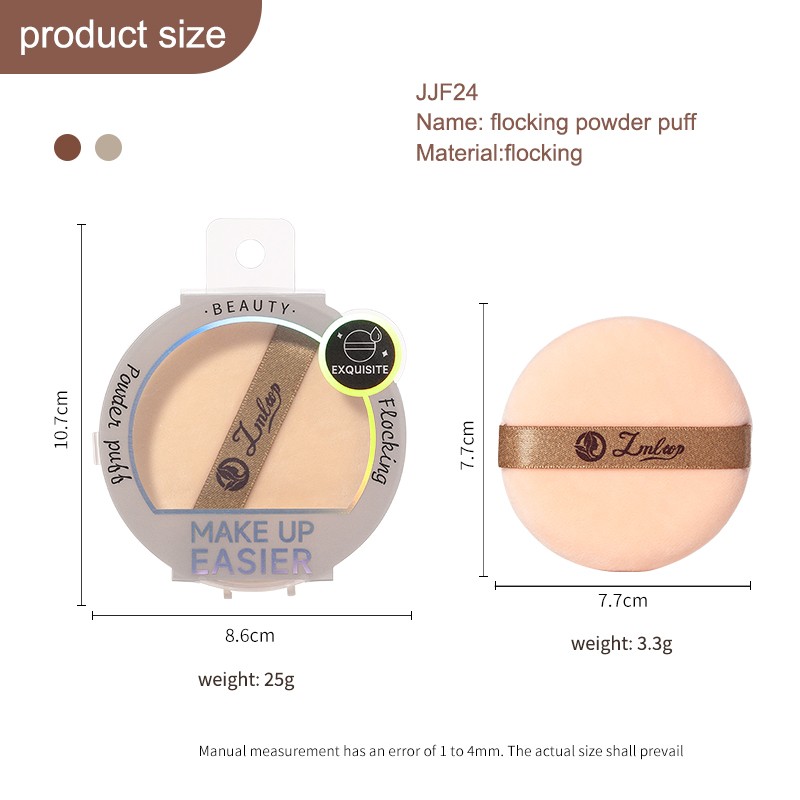 LMLTOP Soft Round Makeup Powder Puff JJF24 Single Loose Fluffy Comfortable Air Cushion Flocking powder puff Logo Print Style LMLTOP Soft Round Makeup Powder Puff JJF24 Single Loose Fluffy Comfortable Air Cushion Flocking powder puff Logo Print Style