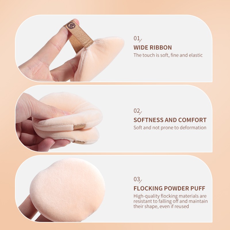 LMLTOP Soft Round Makeup Powder Puff JJF24 Single Loose Fluffy Comfortable Air Cushion Flocking powder puff Logo Print Style LMLTOP Soft Round Makeup Powder Puff JJF24 Single Loose Fluffy Comfortable Air Cushion Flocking powder puff Logo Print Style