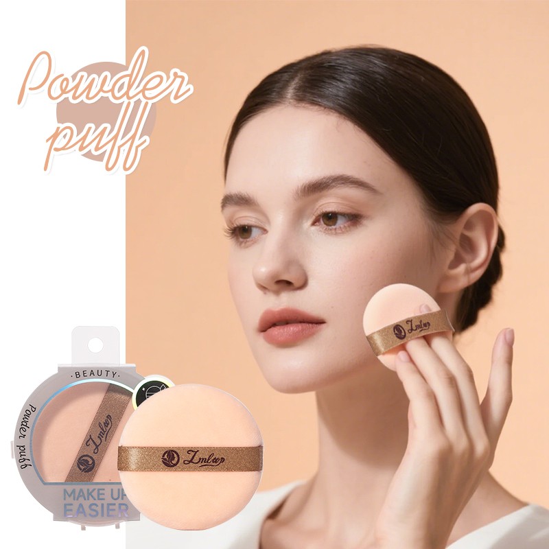 LMLTOP Soft Round Makeup Powder Puff JJF24 Single Loose Fluffy Comfortable Air Cushion Flocking powder puff Logo Print Style LMLTOP Soft Round Makeup Powder Puff JJF24 Single Loose Fluffy Comfortable Air Cushion Flocking powder puff Logo Print Style