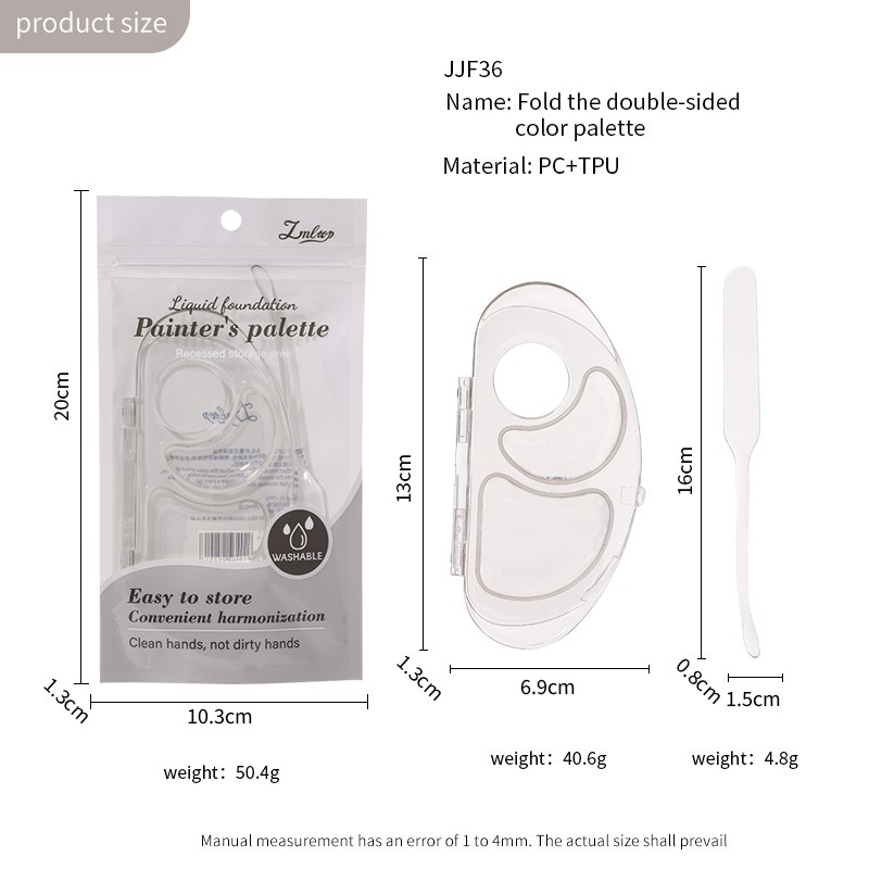 LMLTOP Professional Clear palette set JJF36 Makeup Fold the double-sided color palette with Foundation Eye Shadow mixing stick LMLTOP Professional Clear palette set JJF36 Makeup Fold the double-sided color palette with Foundation Eye Shadow mixing stick