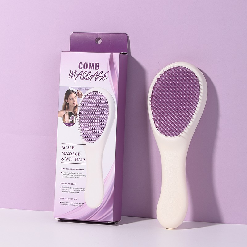 Custom Logo Fine Teeth Massage Comb C166 smooth Shampoo hair comb portable soft-toothed non-tangling Detangling Massage Scalp Brush