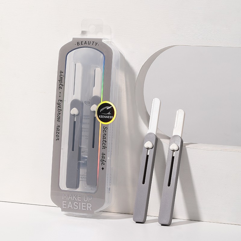 LMLTOP 2pcs Stainless Steel Portable Retractable Macro Protective Net Hair Remover Eyebrow Shaving Tool JJF02 Eyebrow Trimmer