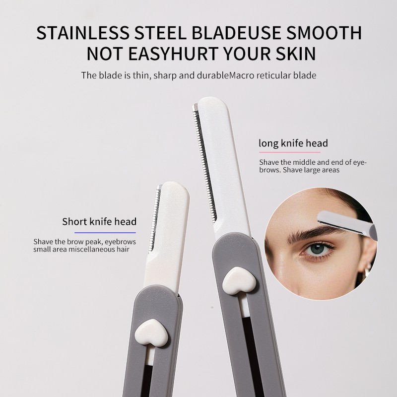 LMLTOP 2pcs Stainless Steel Portable Retractable Macro Protective Net Hair Remover Eyebrow Shaving Tool JJF02 Eyebrow Trimmer LMLTOP 2pcs Stainless Steel Portable Retractable Macro Protective Net Hair Remover Eyebrow Shaving Tool JJF02 Eyebrow Trimmer