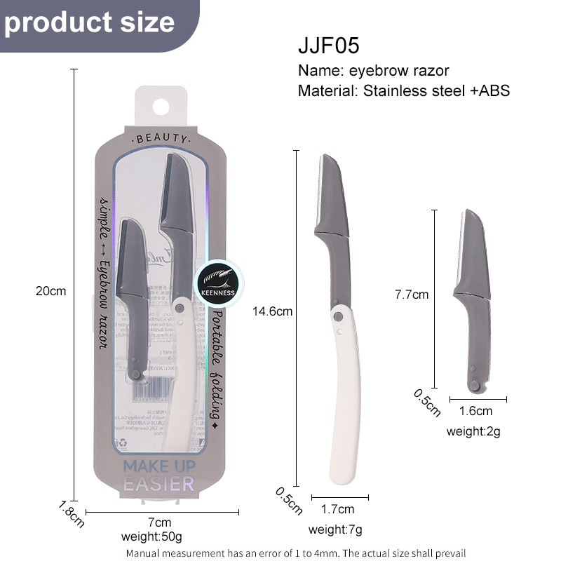 Micro-Distance Protective Net Folding Eyebrow Trimmer JJF05 Stainless Steel Face Eyebrow Scraping Knife Replaceable Blade Head Razor Micro-Distance Protective Net Folding Eyebrow Trimmer JJF05 Stainless Steel Face Eyebrow Scraping Knife Replaceable Blade Head Razor