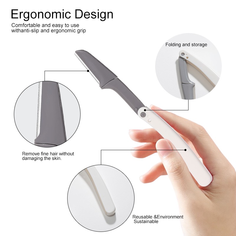 Micro-Distance Protective Net Folding Eyebrow Trimmer JJF05 Stainless Steel Face Eyebrow Scraping Knife Replaceable Blade Head Razor Micro-Distance Protective Net Folding Eyebrow Trimmer JJF05 Stainless Steel Face Eyebrow Scraping Knife Replaceable Blade Head Razor