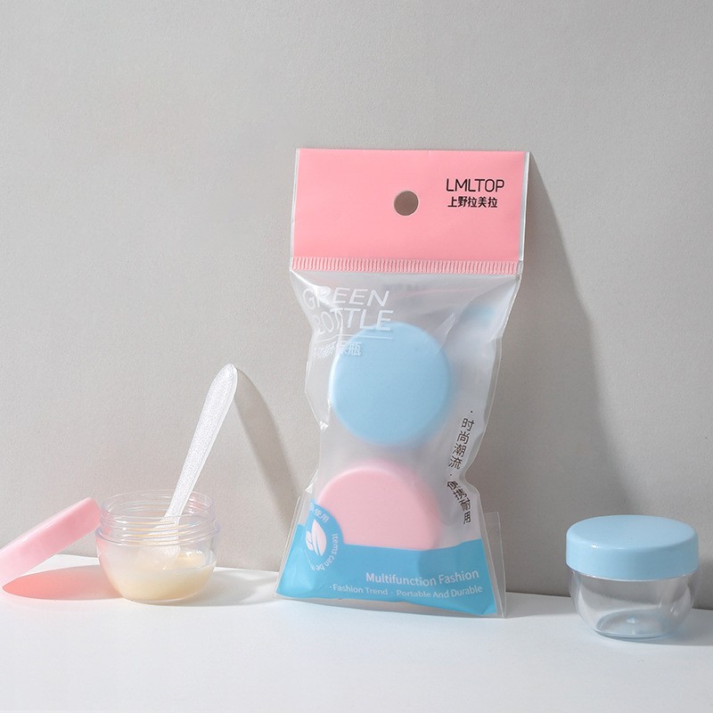 Wholesale Small Pink Plastic Travel Bottle Set LA1027 Lids 2pcs Cream Jar Cosmetic Packaging Vacuum Cosmetic Jars Beauty Personal Care