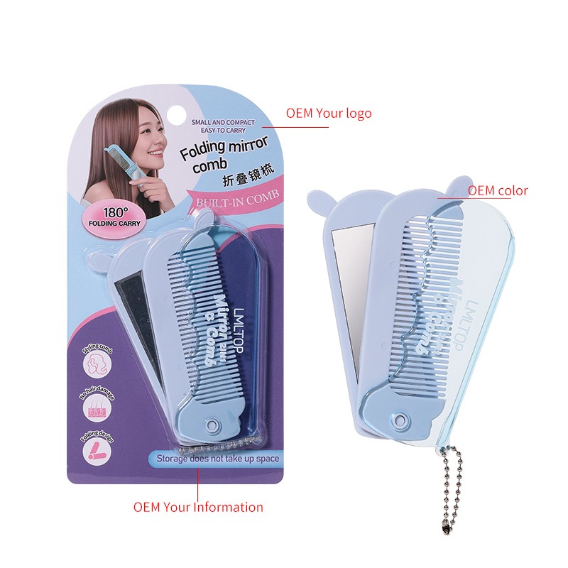 LMLTOP Promotional Portable Hair Comb SY704 3 in 1 Scalp Massage Detangling Tangle Hair Brush Small Plastic Folding Mirror Comb LMLTOP Promotional Portable Hair Comb SY704 3 in 1 Scalp Massage Detangling Tangle Hair Brush Small Plastic Folding Mirror Comb