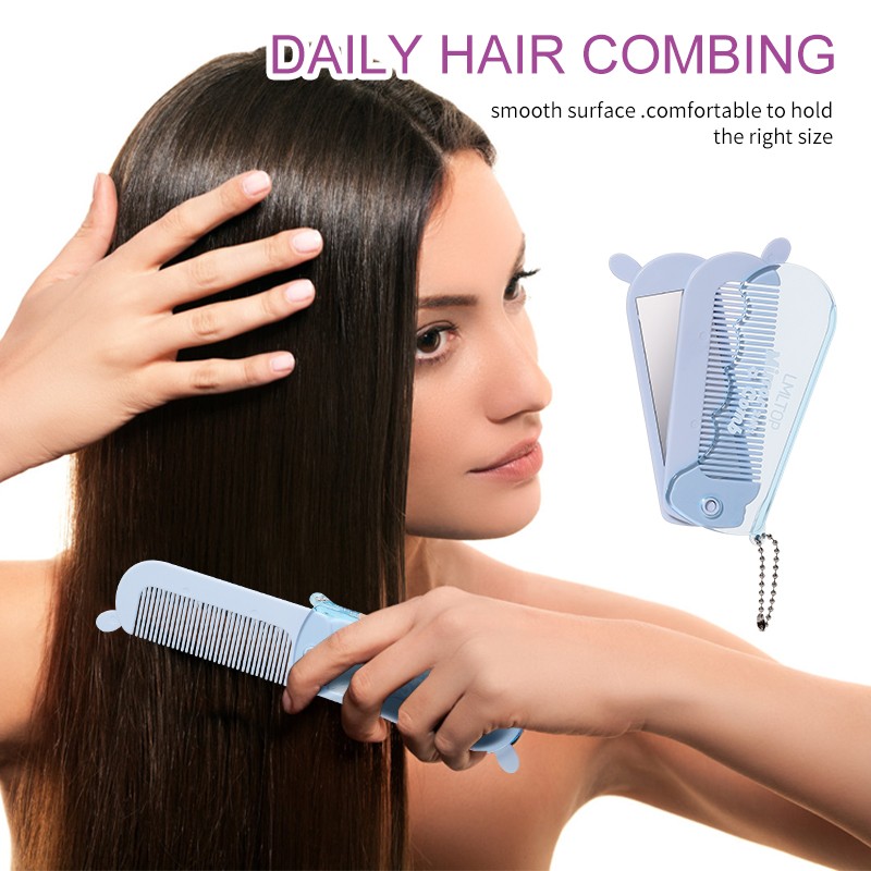 LMLTOP Promotional Portable Hair Comb SY704 3 in 1 Scalp Massage Detangling Tangle Hair Brush Small Plastic Folding Mirror Comb LMLTOP Promotional Portable Hair Comb SY704 3 in 1 Scalp Massage Detangling Tangle Hair Brush Small Plastic Folding Mirror Comb