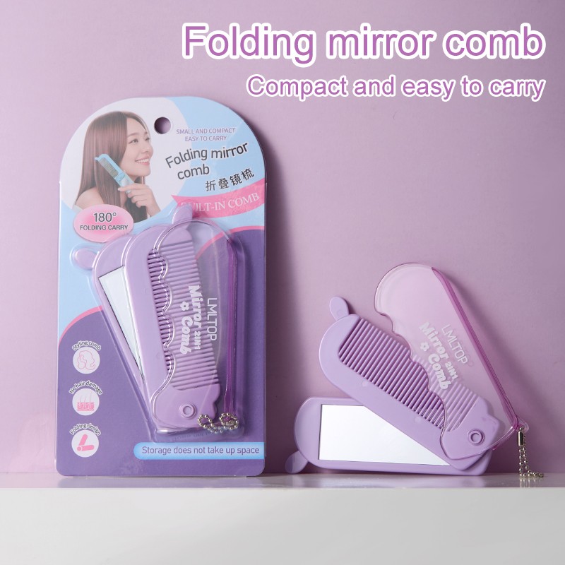 LMLTOP Promotional Portable Hair Comb SY704 3 in 1 Scalp Massage Detangling Tangle Hair Brush Small Plastic Folding Mirror Comb LMLTOP Promotional Portable Hair Comb SY704 3 in 1 Scalp Massage Detangling Tangle Hair Brush Small Plastic Folding Mirror Comb