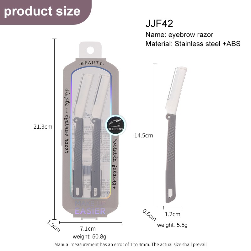 LMLTOP Folding Beauty Brow Razor Kit JJF42 2pcs Stainless Steel Eyebrow Trimmer Set Protective Net Accessories Tools for Makeup LMLTOP Folding Beauty Brow Razor Kit JJF42 2pcs Stainless Steel Eyebrow Trimmer Set Protective Net Accessories Tools for Makeup