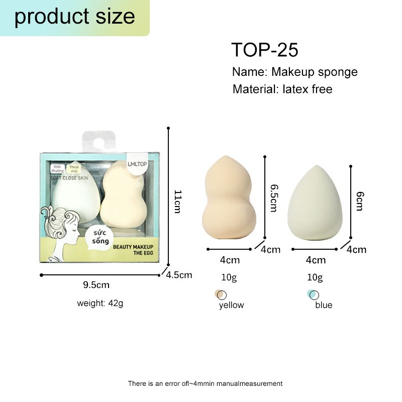 LMLTOP VN Beauty Egg Makeup Puff Set Top-025 Water-Drop High elasticity Strong water absorption Gourd Drop Powder Puff LMLTOP VN Beauty Egg Makeup Puff Set Top-025 Water-Drop High elasticity Strong water absorption Gourd Drop Powder Puff