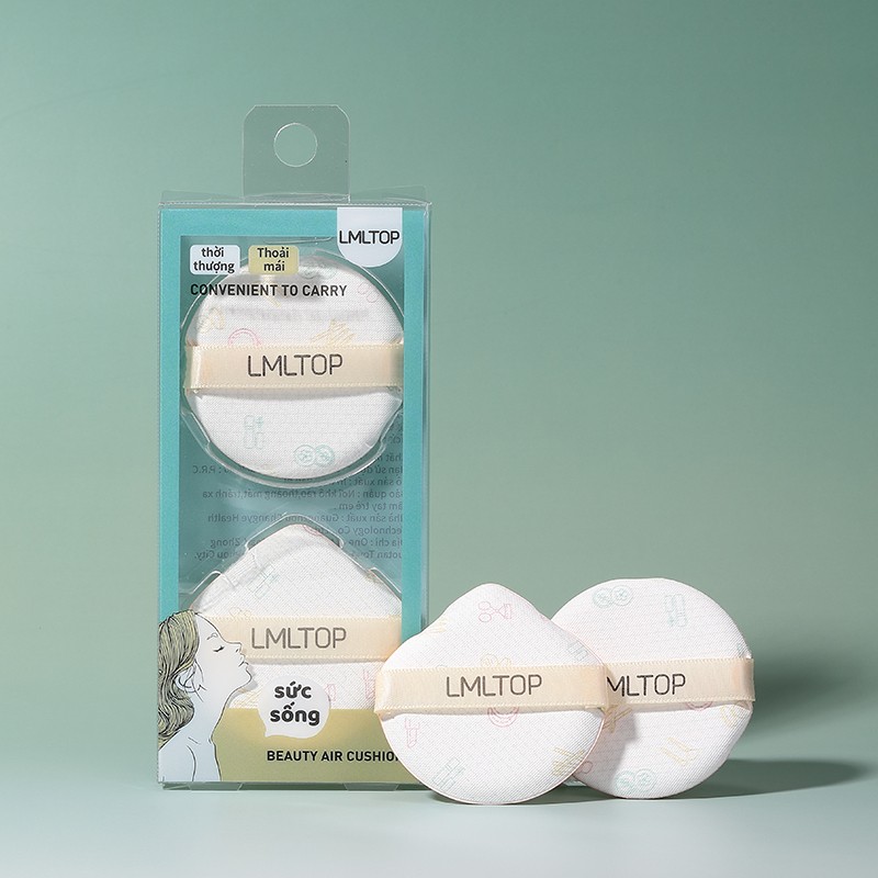 LMLTOP 2-Piece Non-Latex Facial Makeup Powder Puff Set TOP-075 Teardrop Air Cushion Round Pattern Polyurethane Sponge LMLTOP 2-Piece Non-Latex Facial Makeup Powder Puff Set TOP-075 Teardrop Air Cushion Round Pattern Polyurethane Sponge