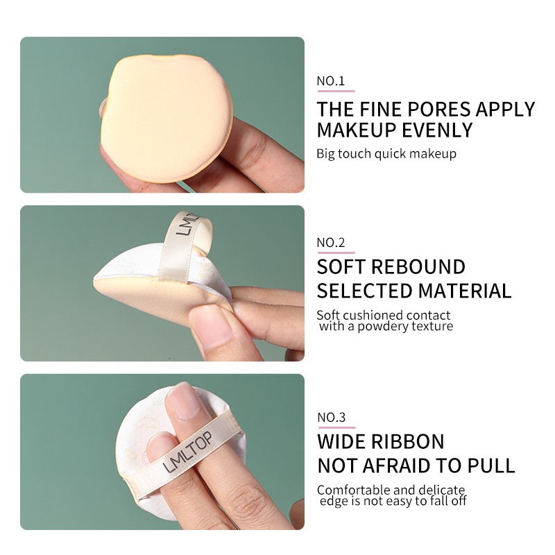 LMLTOP 2-Piece Non-Latex Facial Makeup Powder Puff Set TOP-075 Teardrop Air Cushion Round Pattern Polyurethane Sponge LMLTOP 2-Piece Non-Latex Facial Makeup Powder Puff Set TOP-075 Teardrop Air Cushion Round Pattern Polyurethane Sponge