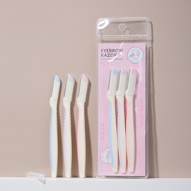 Private Label Eyebrow Razor Set Hair Remover Stainless Steel Dermaplaning Blade Custom Logo Facial Razor Makeup Shaper A960