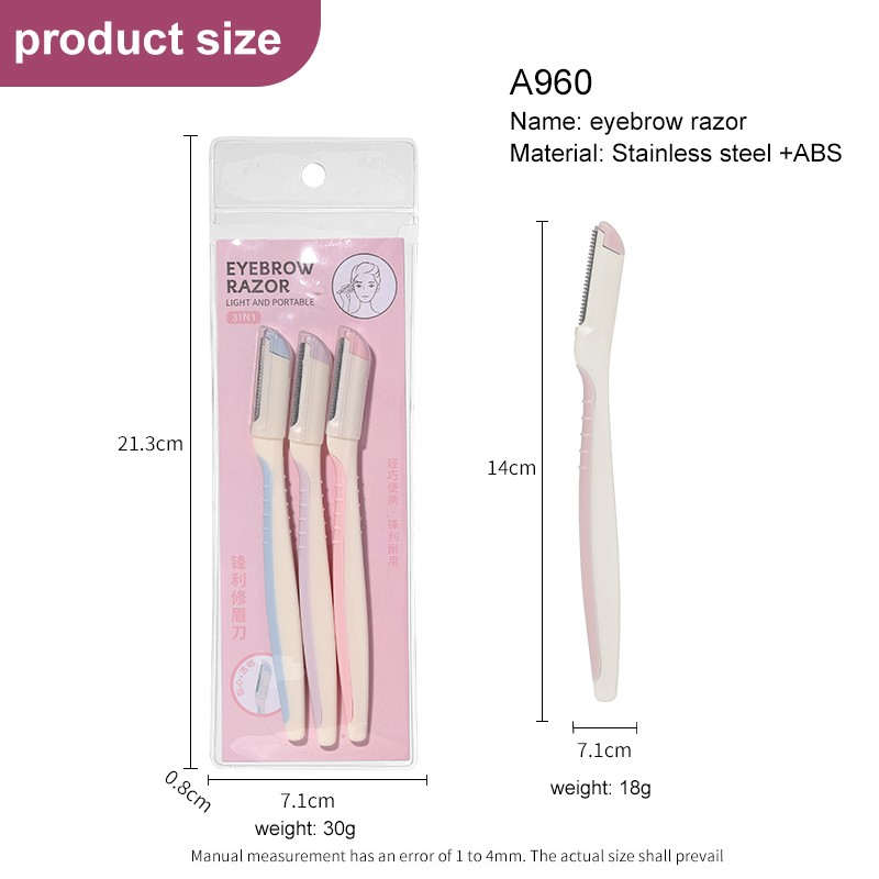 Private Label Eyebrow Razor Set Hair Remover Stainless Steel Dermaplaning Blade Custom Logo Facial Razor Makeup Shaper A960 Private Label Eyebrow Razor Set Hair Remover Stainless Steel Dermaplaning Blade Custom Logo Facial Razor Makeup Shaper A960