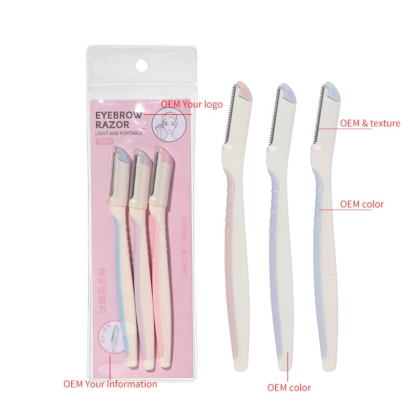 Private Label Eyebrow Razor Set Hair Remover Stainless Steel Dermaplaning Blade Custom Logo Facial Razor Makeup Shaper A960 Private Label Eyebrow Razor Set Hair Remover Stainless Steel Dermaplaning Blade Custom Logo Facial Razor Makeup Shaper A960
