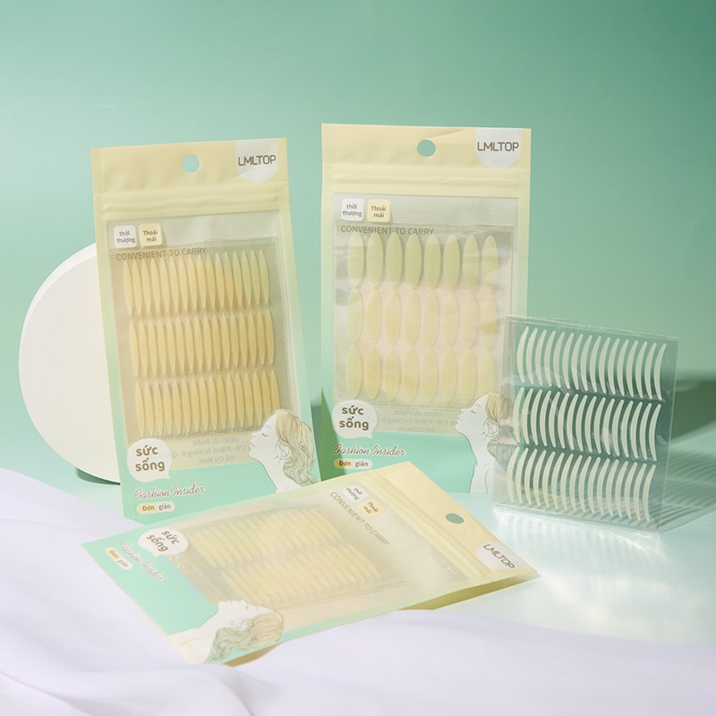 LMLTOP Waterproof Lace Woman Double Eyelid Tapes 48 pairs Natural Invisible beauty Stickers Makeup Tools A489-s/m/l