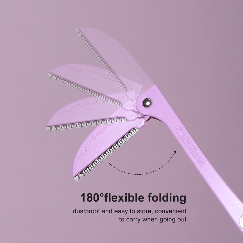 New 3pcs Foldable Hair Shaver Stainless Steel Eyebrow Razors Trimmer Macro Protective Net Blade Peacock pattern Eyebrow Makeup New 3pcs Foldable Hair Shaver Stainless Steel Eyebrow Razors Trimmer Macro Protective Net Blade Peacock pattern Eyebrow Makeup