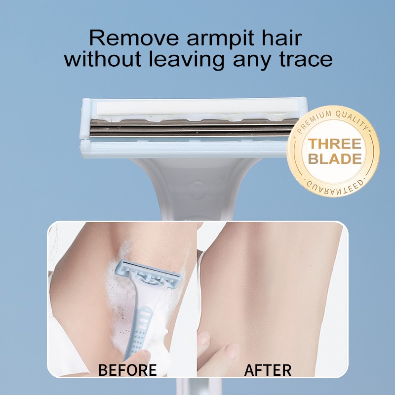 LMLTOP 3-Layers Anti-Slip Shaving Knife T-Shaped Manual Rake for Women's Armpit & Leg Hair Removal Safety Shave razors A0943 LMLTOP 3-Layers Anti-Slip Shaving Knife T-Shaped Manual Rake for Women's Armpit & Leg Hair Removal Safety Shave razors A0943