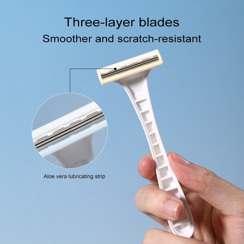 LMLTOP 3-Layers Anti-Slip Shaving Knife T-Shaped Manual Rake for Women's Armpit & Leg Hair Removal Safety Shave razors A0943 LMLTOP 3-Layers Anti-Slip Shaving Knife T-Shaped Manual Rake for Women's Armpit & Leg Hair Removal Safety Shave razors A0943