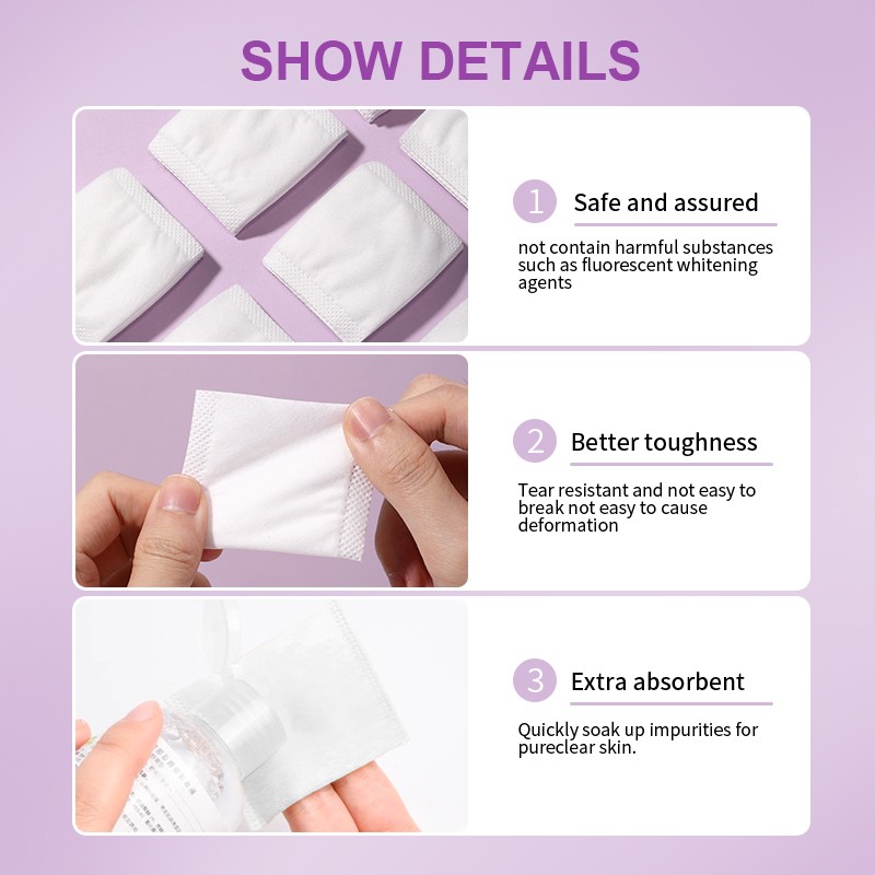 Extra Absorbent 100pcs Hand-inserted Organic Makeup Remover Pad Skin Friendly Wet Dry Pocket Design Cosmetic Cotton Pads SY455 Extra Absorbent 100pcs Hand-inserted Organic Makeup Remover Pad Skin Friendly Wet Dry Pocket Design Cosmetic Cotton Pads SY455