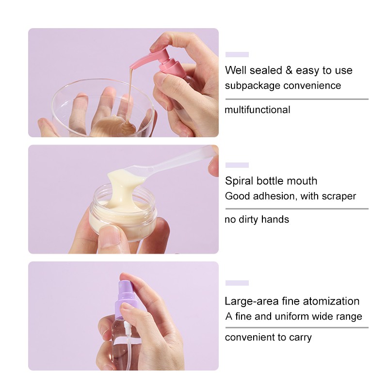 LMLTOP 7pcs travel body care bottle set PET travel separate bottle set with case portable shampoo travel bottle kit SY760 LMLTOP 7pcs travel body care bottle set PET travel separate bottle set with case portable shampoo travel bottle kit SY760