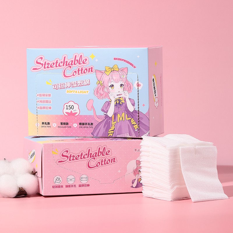 3-in-1 Disposable Wet Application Cotton Plant Fiber Facial Mask Paper Pad Elastic Stretchable Organic Makeup Remover Face Pads