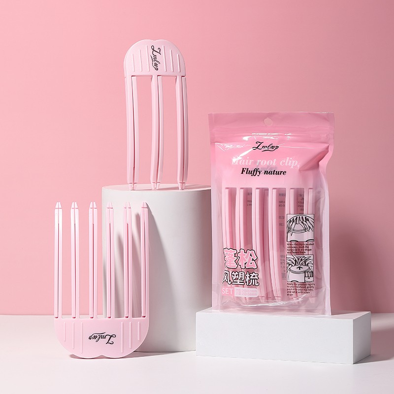 Customizable Logo 2pcs Hair Styling Tools Set No Heat Hair Curlers Tooth Comb Fluffy Hair Root Clips Volumes Accessories Bangs
