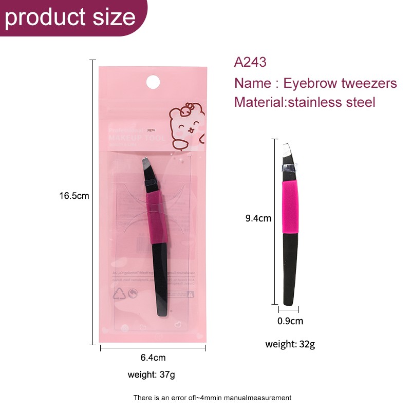 Silubi Mini Professional Stainless Steel Slant Tip Eyelash tweezers Plastic Private Label Eye Brow Tweezers for Cosmetics A243 Silubi Mini Professional Stainless Steel Slant Tip Eyelash tweezers Plastic Private Label Eye Brow Tweezers for Cosmetics A243