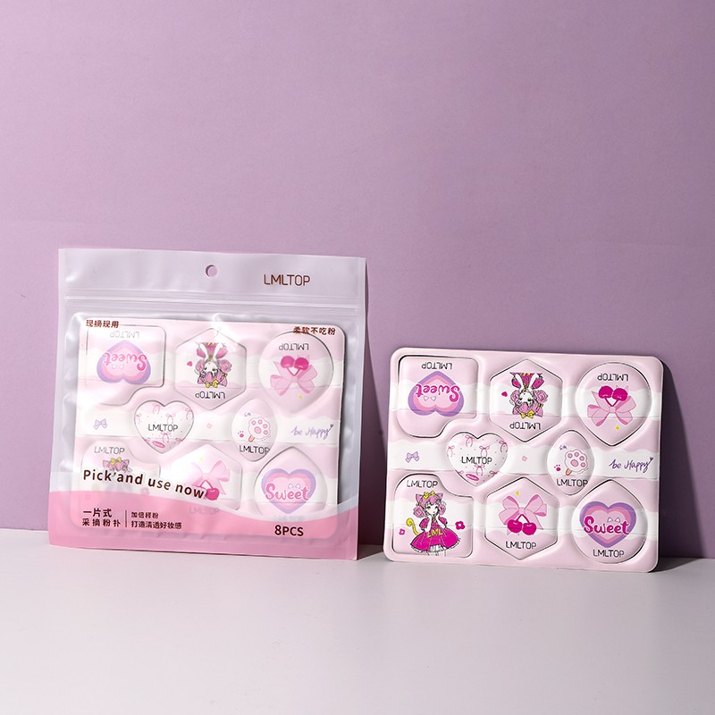 New Pink Latex-Free Beauty Sponge Multi-Shaped Air Cushion Powder Puff Travel Cosmetic Fluffy Finger Heart Mini Waterdrop SY261
