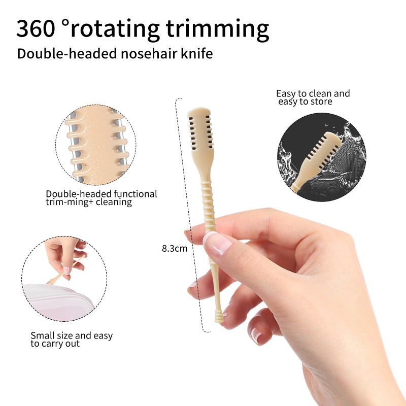 High Quality Hair Removal Tools Women Facial Shaving Razors 360 Degree Rotate Nostril Double Side Comb Nose Hair Knife Trimmer SY560 High Quality Hair Removal Tools Women Facial Shaving Razors 360 Degree Rotate Nostril Double Side Comb Nose Hair Knife Trimmer SY560