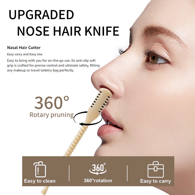 High Quality Hair Removal Tools Women Facial Shaving Razors 360 Degree Rotate Nostril Double Side Comb Nose Hair Knife Trimmer SY560 High Quality Hair Removal Tools Women Facial Shaving Razors 360 Degree Rotate Nostril Double Side Comb Nose Hair Knife Trimmer SY560
