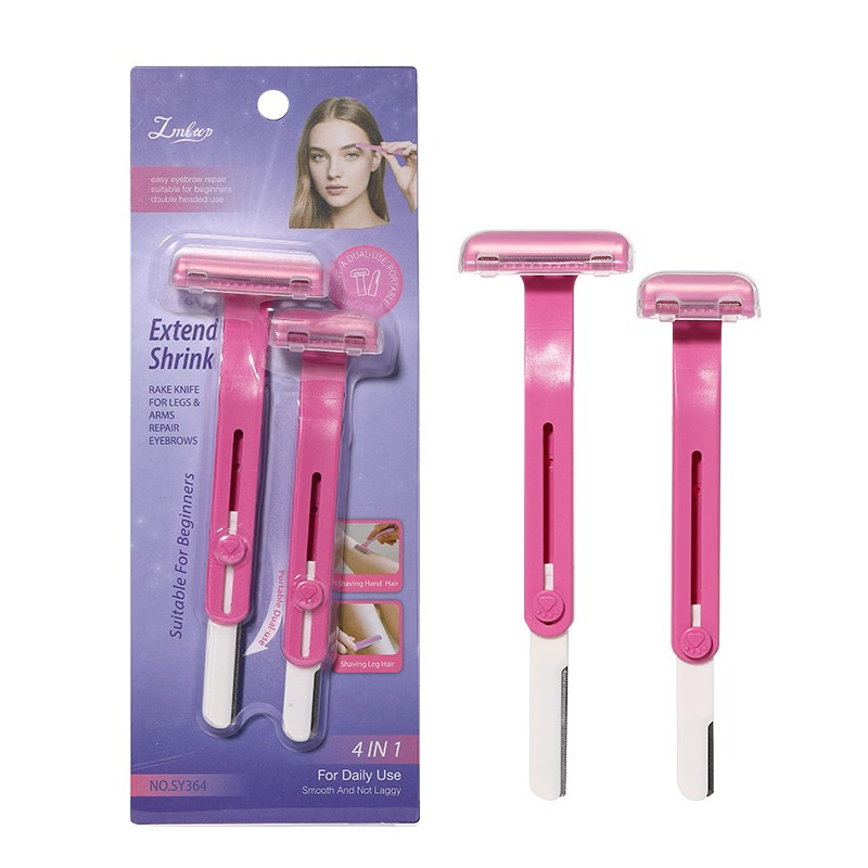 Pink Stainless Steel Dual-Head Facial Shaver and Eyebrow Trimmer Hair Remover and Razor Shaver Set handles for women SY364 Pink Stainless Steel Dual-Head Facial Shaver and Eyebrow Trimmer Hair Remover and Razor Shaver Set handles for women SY364