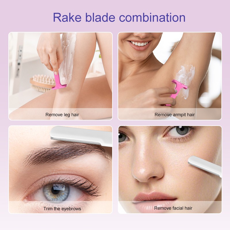 Pink Stainless Steel Dual-Head Facial Shaver and Eyebrow Trimmer Hair Remover and Razor Shaver Set handles for women SY364 Pink Stainless Steel Dual-Head Facial Shaver and Eyebrow Trimmer Hair Remover and Razor Shaver Set handles for women SY364