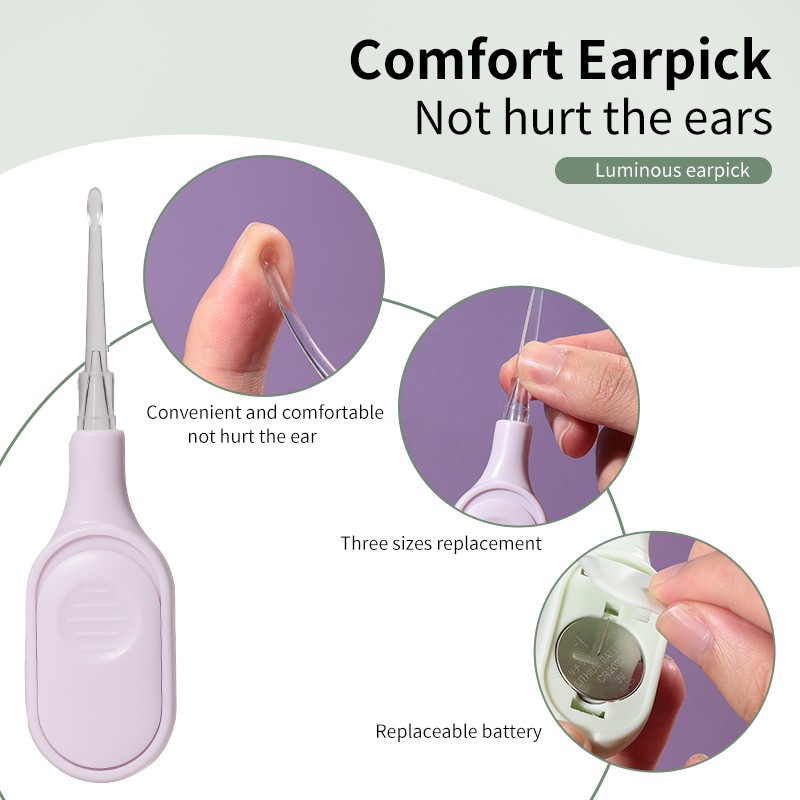 LMLTOP 3 in 1 chinese plastic ear pick cleaning lighted earpick with light sticky ear picking kit hand pick ear wax SY558 LMLTOP 3 in 1 chinese plastic ear pick cleaning lighted earpick with light sticky ear picking kit hand pick ear wax SY558