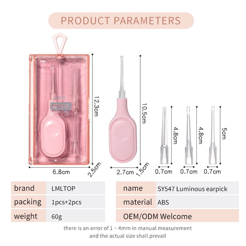 LMLTOP Reusable Ear Wax Removal Cleaner Pick Tools With Led Light For Children Adults SY547 Safety Easy Use Ear Picks With Light LMLTOP Reusable Ear Wax Removal Cleaner Pick Tools With Led Light For Children Adults SY547 Safety Easy Use Ear Picks With Light