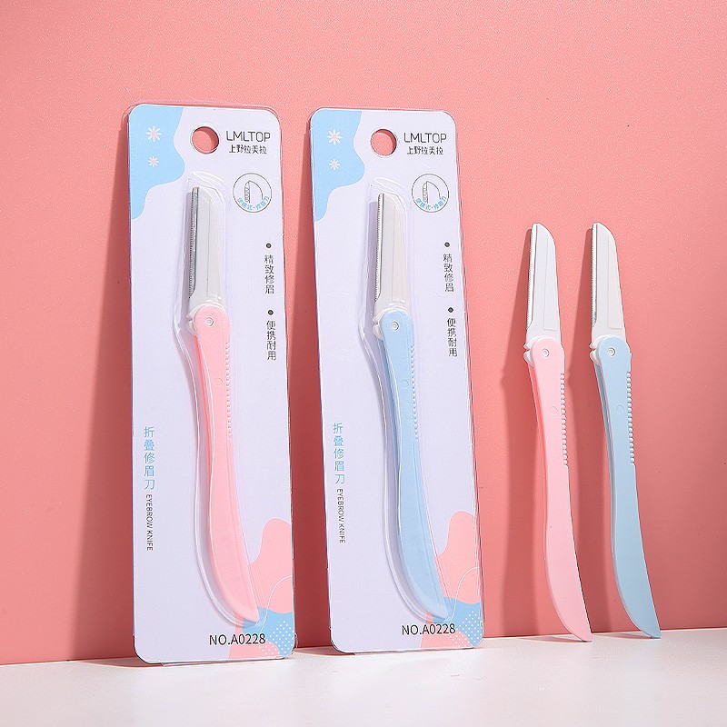 LMLTOP Women's Foldable Touchup Eyebrow Razor Dermaplane Blade Wholesale OEM Facial Hair Removal Trimmer Shaper A0228