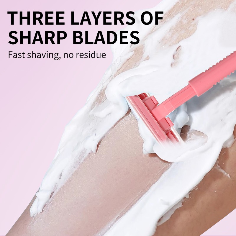 LMLTOP Reusable 4-in-1 Plastic Eco Biodegradable Facial Safety Razor Set Women's Body Face Bikini Shaving Razors For Beach UU07 LMLTOP Reusable 4-in-1 Plastic Eco Biodegradable Facial Safety Razor Set Women's Body Face Bikini Shaving Razors For Beach UU07