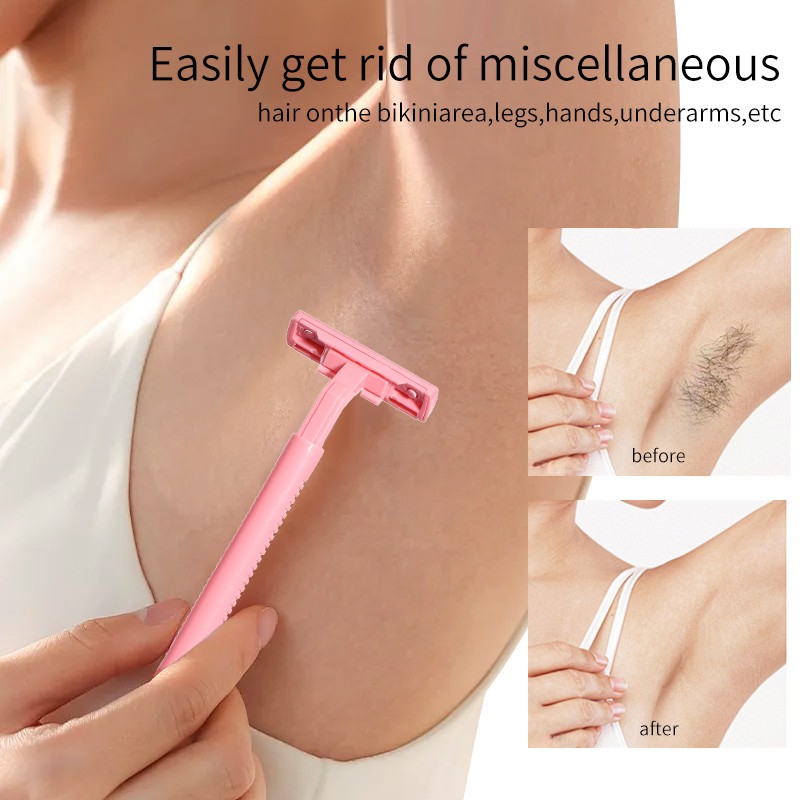 LMLTOP Reusable 4-in-1 Plastic Eco Biodegradable Facial Safety Razor Set Women's Body Face Bikini Shaving Razors For Beach UU07 LMLTOP Reusable 4-in-1 Plastic Eco Biodegradable Facial Safety Razor Set Women's Body Face Bikini Shaving Razors For Beach UU07