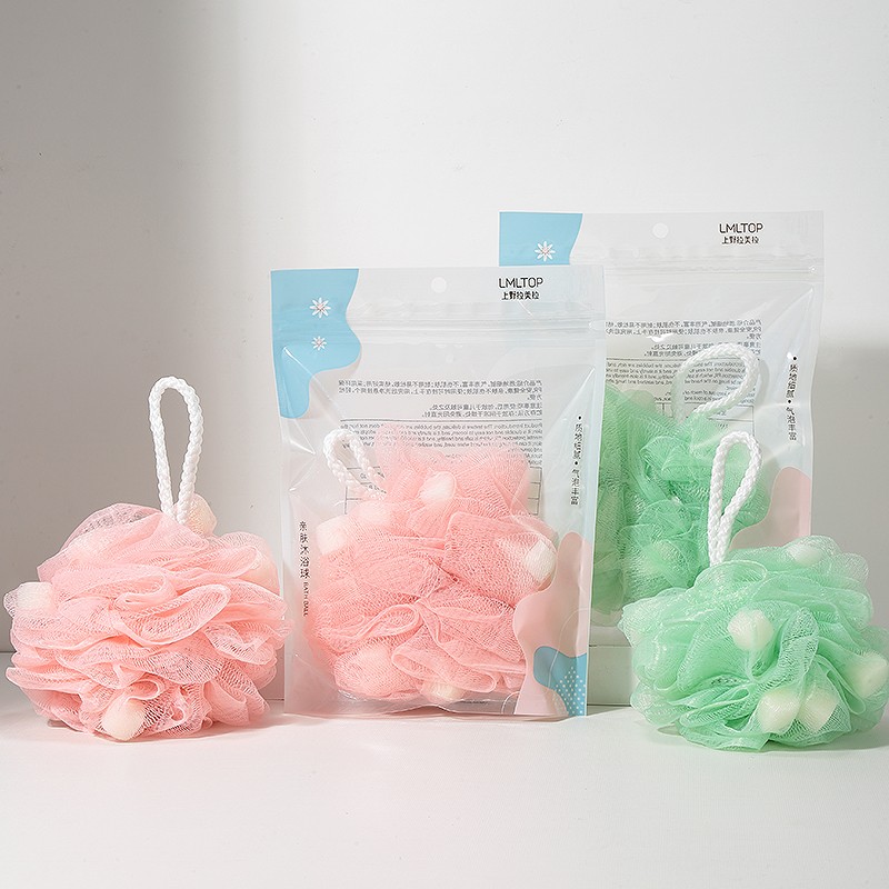 LMLTOP Hot Sale Factory Direct Sale Net Surface Bath Ball Colorful Sponge Bath Clean Up The Cutin Bath Sponge Exfoliating C049