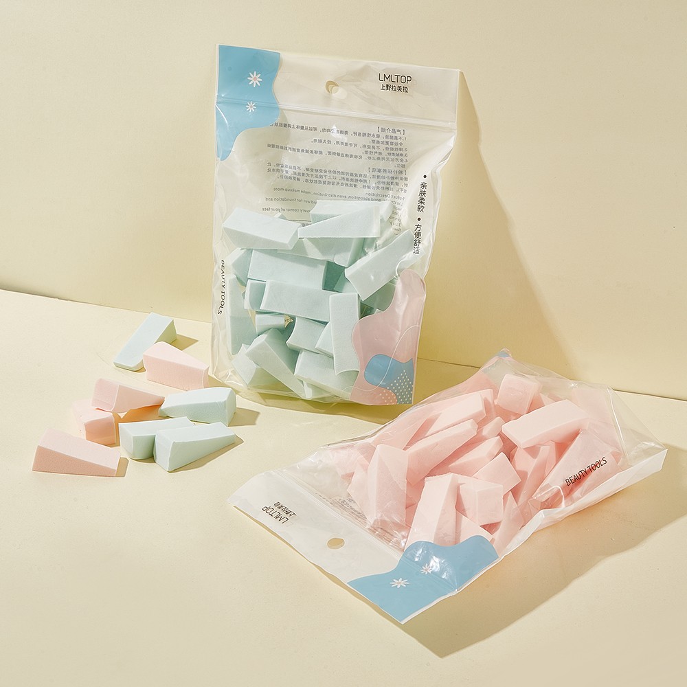 LMLTOP Unique Foundation Beauty Lady Tool 30pcs Trapezoid Puff Makeup Remover Cosmetic Puff Soft Non-latex Makeup Sponge B0941