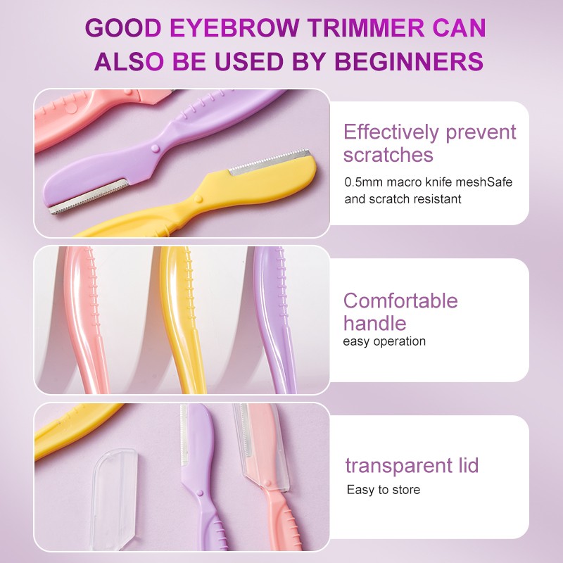 High Quality 6PCS Portable Eyebrow Trimmer Kit Safety Razor Set for Facial Hair Removal Razor Knife Set Travel Makeup Tool UU06 High Quality 6PCS Portable Eyebrow Trimmer Kit Safety Razor Set for Facial Hair Removal Razor Knife Set Travel Makeup Tool UU06