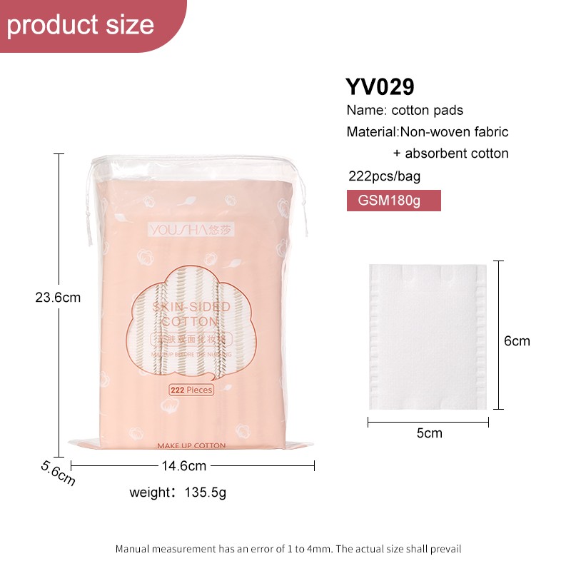 Yousha 222pcs Disposable Double Useful Side Pads Cosmetic Makeup Remover Cotton Pads Cosmetic Square Cotton YV029 Yousha 222pcs Disposable Double Useful Side Pads Cosmetic Makeup Remover Cotton Pads Cosmetic Square Cotton YV029