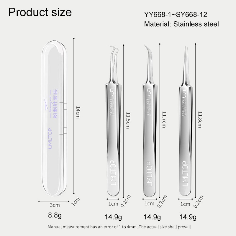 LMLTOP 9PCS Ultra-Fine Cell Pimple Blackhead Clip Tweezers Stainless Steel Face Treatment Kit Acne Needle Blackhead Pimple YY668 LMLTOP 9PCS Ultra-Fine Cell Pimple Blackhead Clip Tweezers Stainless Steel Face Treatment Kit Acne Needle Blackhead Pimple YY668