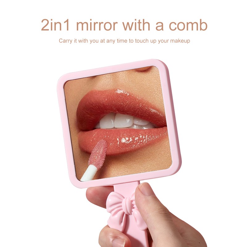 Wholesale Portable Plastic Square Shape HandHeld Cosmetic Mirror Small Pink Makeup Mirror for Girls Gift With Hair Comb SY778 Wholesale Portable Plastic Square Shape HandHeld Cosmetic Mirror Small Pink Makeup Mirror for Girls Gift With Hair Comb SY778