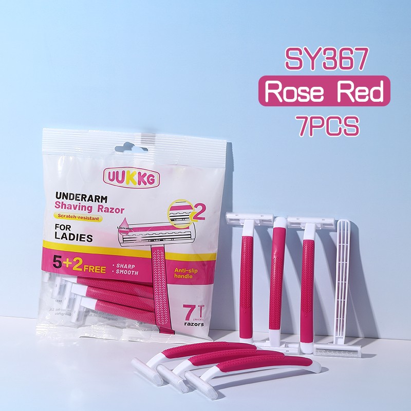 New Arrival Women's Double Blade Razor 7-Pack Painless Smooth Shaver Body Face Hair Remover Skin-Friendly Beauty Tool SY367