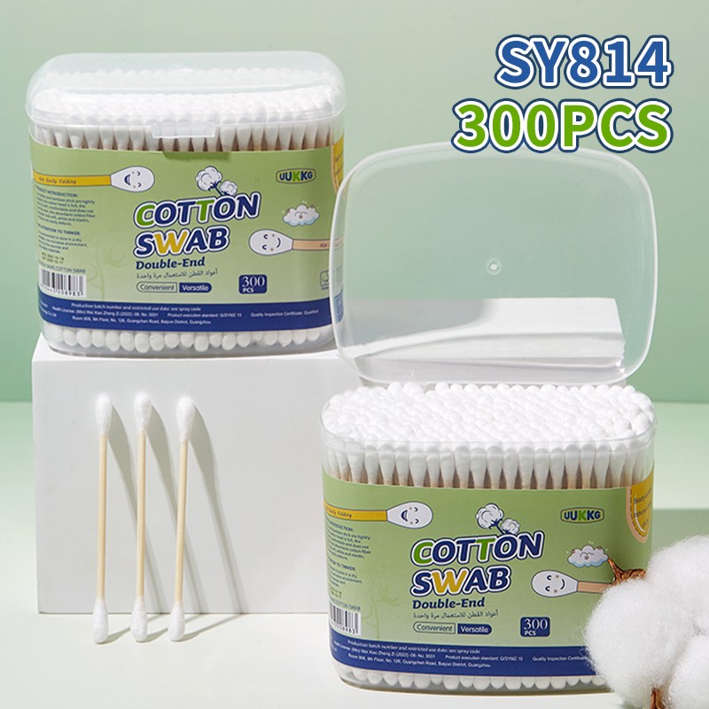 Premium Disposable Double Head Cotton Buds - Lint-Free Soft Swabs for Ear Care Beauty Makeup Cleaning Home Travel Bulk Wholesale
