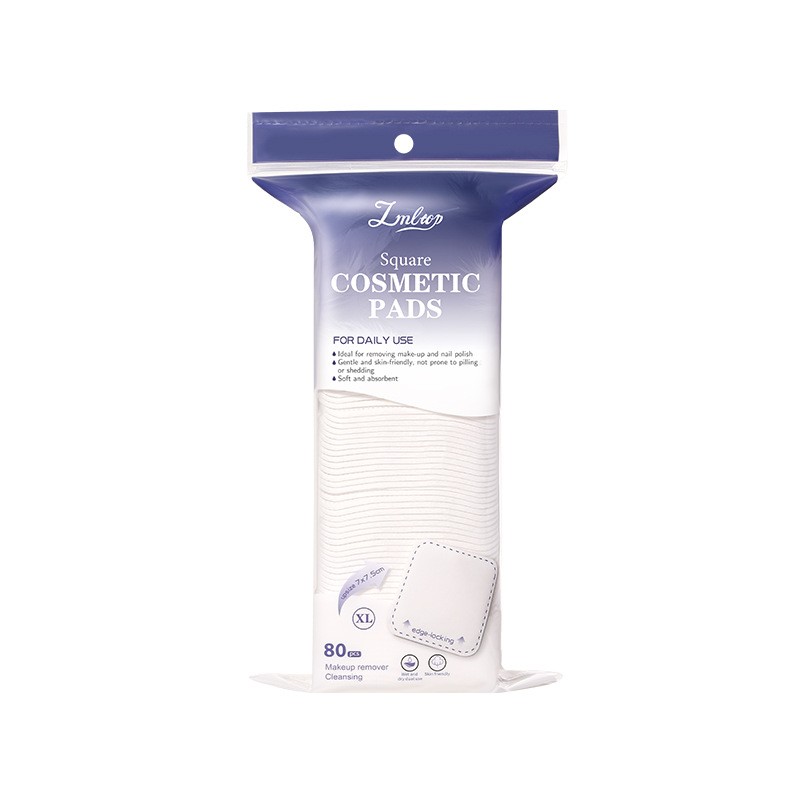 LMLTOP Enlarged Natural Disposable Facial Care Makeup Remover Pads 80pcs Set Skin-Friendly Sandwich Organic Cotton Pad SY582