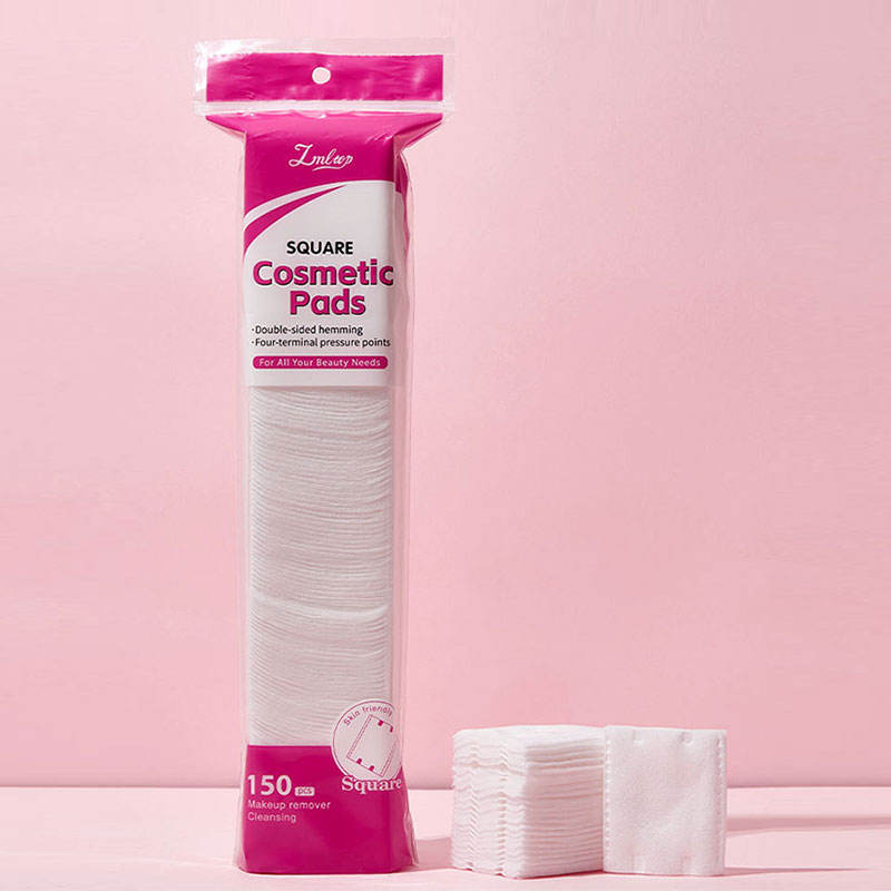 LMLTOP 2-in-1 150PCS Cotton Pads Dual Side Square Makeup Remover Soft Inside Embossed Outside Pad for Exfoliating & Toning Z110